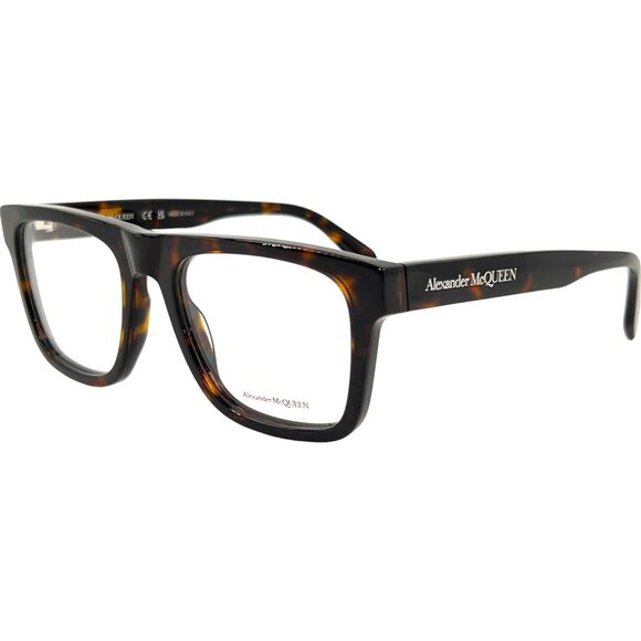 Alexander McQueen AM0357O Mens Eyeglass Frame 002 Havana - Picture 1 of 6